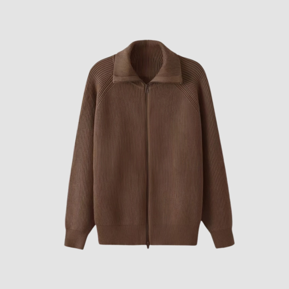 Old Money Thick Knitted Zipper Sweater Cardigan