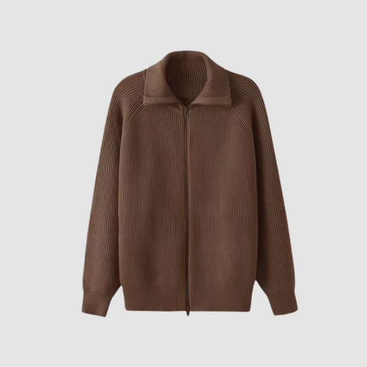 Old Money Thick Knitted Zipper Sweater Cardigan