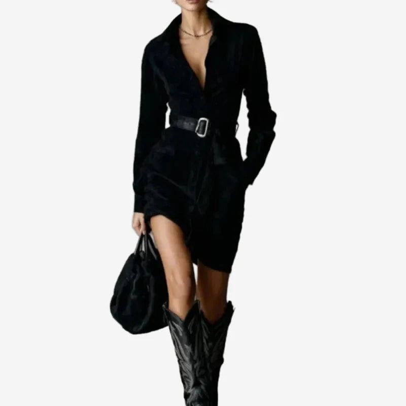 CAMEL | VESTIDO CON CINTURÓN